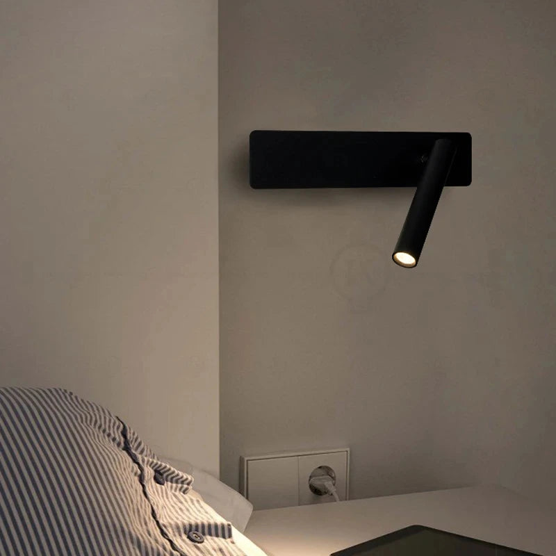 LED Wall Reading Lamp for Bedroom Hotel Minimalist Night Book Lamp Rotatable Bedside Sconce 3W Spotlight Home Lighting Fixture