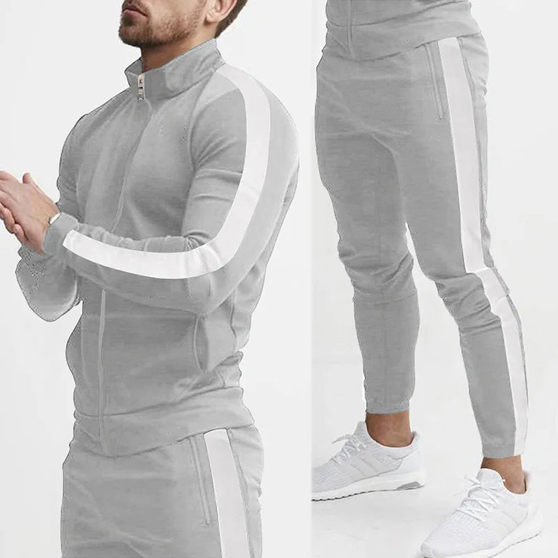Europe America Autumn and Winter New Casual Men's Sports Suit Casual Suit Hooded Sports Men's