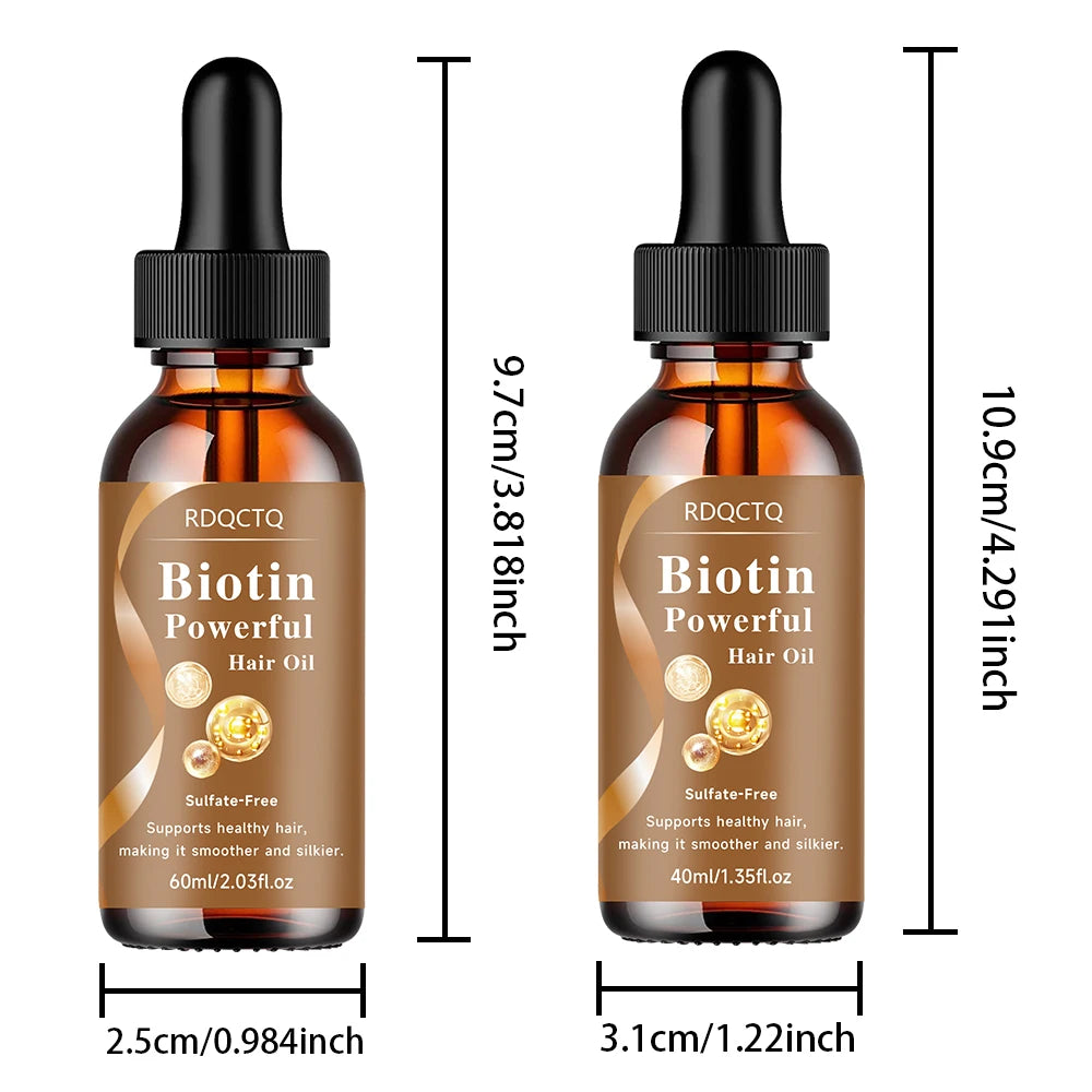 Biotin Hair Care Oil for Dry Hair - Nourishing Treatment for Women with Smooth Silky Shiny Results - Natural Hair Care Essential