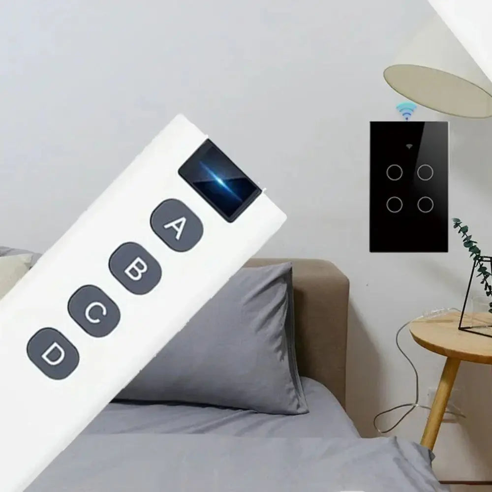 US Plug WiFi Smart Light Switch Single Open App Control Touch Sensor Switch Touch Control Remote Control Wall Switch Smart Home
