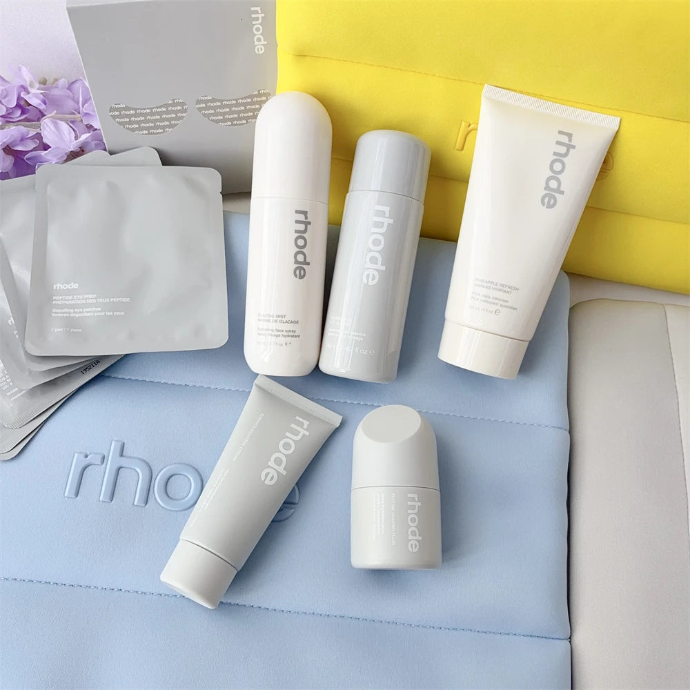 Rhode New Lip Stick Lip GlossesPocket Blush Lip Cheek Hydrating Glazing Mist Natural Rouge Powder Blush Cream Cheek Makeup Bag