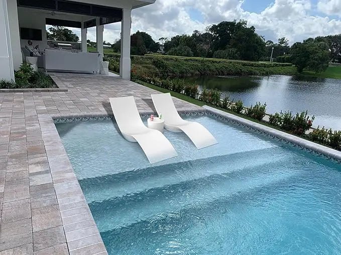 Outdoor Pool Furniture PE Plastic Sun Lounger Chaise Pool Deep Lounger