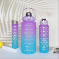 3Pcs Gradient Plastic Cup Set Large Capacity Sports Water Bottle Outdoor Travel Gym Fitness Jugs Student Portable Cup WIth Straw