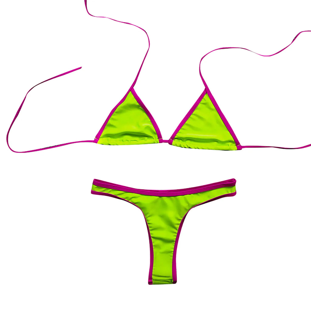 Sexy Micro Bikini Women Swimwear Thong Bikinis Sets Brazilian Halter Beach Wear Woman Bathing Suits maillot de bain femme