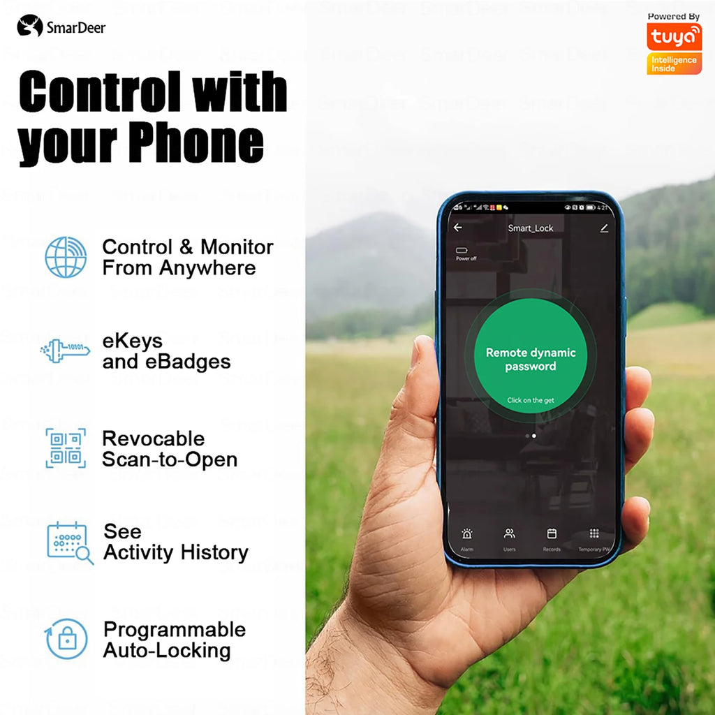 Outdoor waterproof fingerprint lock, facial recognition intelligent door lock, outdoor door electronic lock with anti-theft code