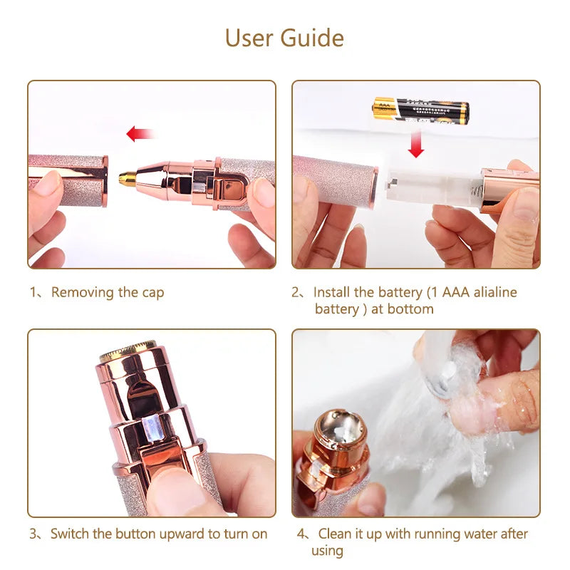2 in 1 Rechargeable Electric Eyebrow Trimmer Lady Shaver Women Epilator Facial Hair Remover Pen Size Female Hair Shaving Razor