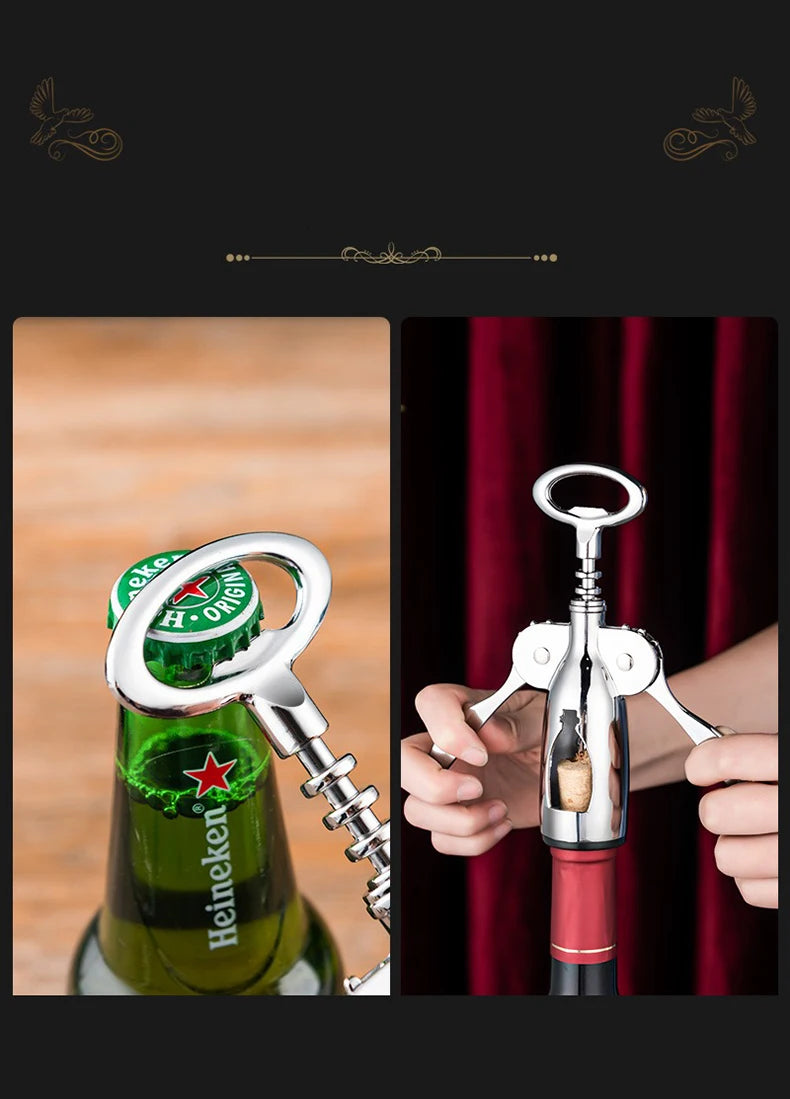 Hand Movement Bottle Opener Classic And Practical Stainless Steel Wine Opener Portable Wine Cork Remover Kitchen Gadgets