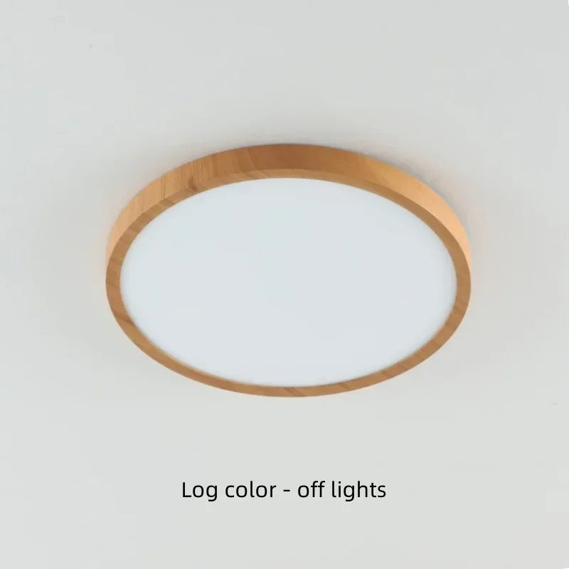 Modern Wood Grain LED Ceiling Light Circular Ultrathin Walnut wood Bedroom living room Restaurant Balcony Aisle Home Lights