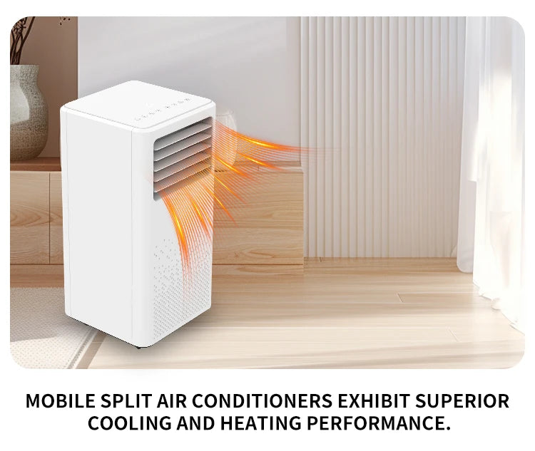 9000BTU Electric Low Noise Energy-Saving Cooling&Heating Portable Air Conditioner with Wheels for Living Room