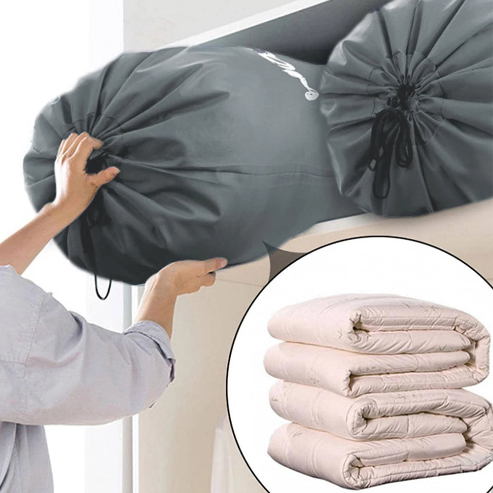 Nylon Laundry Bag Travel Storage Organizer Pouch Hamper Wash Machine Washable Dirty Clothes Drawstring Large Capacity