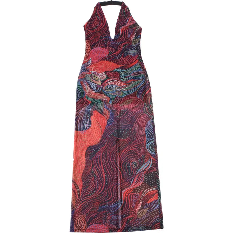 Sexy Trendy Low Cut V Neck Backless Slim Fit Dress Summer 2026 Cross Border Hot Girl Fashionable Dress for Party Beach Camping