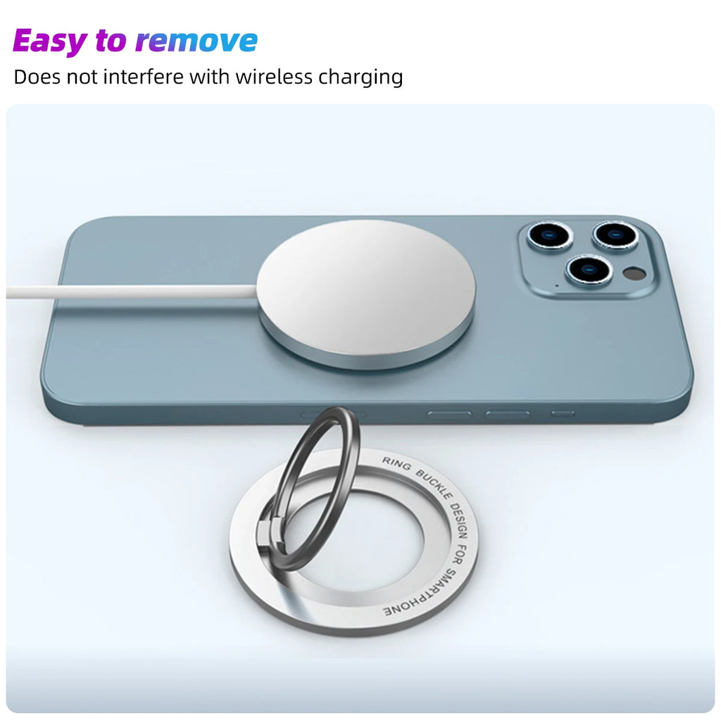 360° Rotating Metal Magnetic Mobile Phone Ring Holder Grip Adjustable Stand Foldable Bracket For Magsafe Phone Stand For IPhone