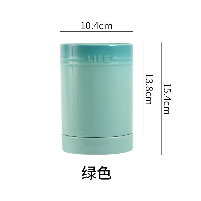 Porcelain Kitchen Utensil Holder for Countertop,Ceramic Storage Organizer for Knives Spoons and Forks,Cooking Tools Container
