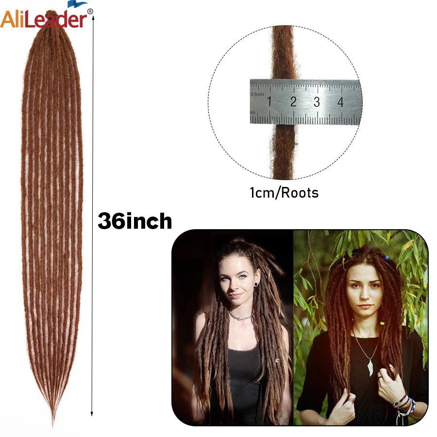 20"36Inch 5Strands Handmade Dreadlocks Extensions Ombre Synthetic Dreads Dreadlocks Twist Braiding Hair Reggae Dreads Braids 