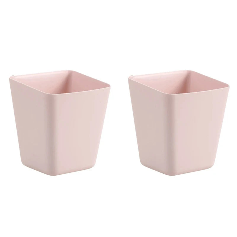 2Pcs Hanging Bucket Wall Organizers Rolling Cart Accessories Hanging Pen Holders Storage Containers Hanging Buckets For Office