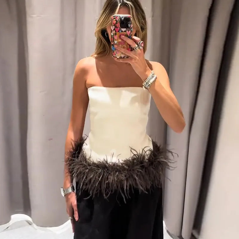 Sexy Women's Dress Halter Sleeveless Backless Slim Hip Package Tassel Female Dresses 2025 Autumn Party Christmas Chic Lady Robe
