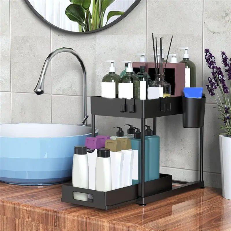 [CLOS] Kitchen Organizer Table Top Double-Layer Pull-Out Shelf Cabinet Pull-Out Sink Rack