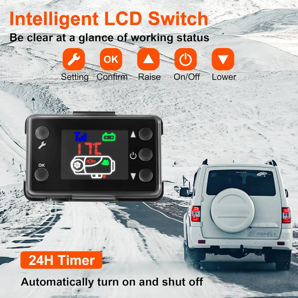 New 12V 24V Diesel Air Heater 5kw Diesel Parking Heater For Boats Caravan Rv Camper Bus Truck With Lcd Display Remote