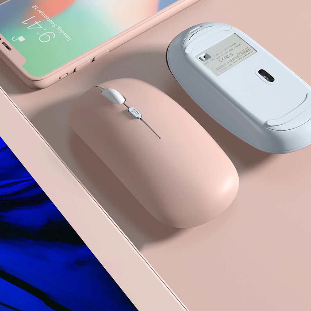Portable Creative Mini Ultra Slim Cute Wireless Bluetooth Mouse 2.4G Receiver Laptop Gaming Mice PC 1000dpi Computer Accessories