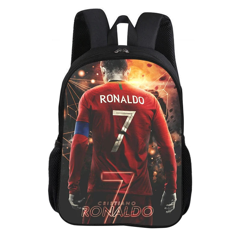 CR Football Star Knapsack Rucksack Child Bookbag  Ronaldo School Backpack Football Sports Backpack Fashion Schoolbag Kids Gift