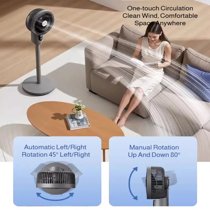 Household floor fan three-speed wind silent electric fan floor fan high wind air circulation fan dual-purpose adjustable fan