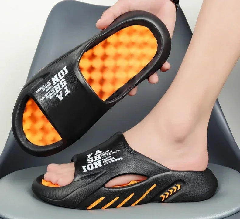 New Summer Man Massage Slippers 2026 Indoor Outdoor Beach Sandals Soft Bottom Casual Slippers Male Flip Flops Mens Sandals