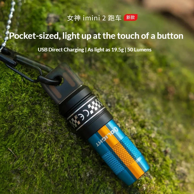 Olight Imini 2 Ultra Mini Usb Rechargeable Keychain 50 Lumens Lightweight Portable For Outdoor Edc Camping Daily