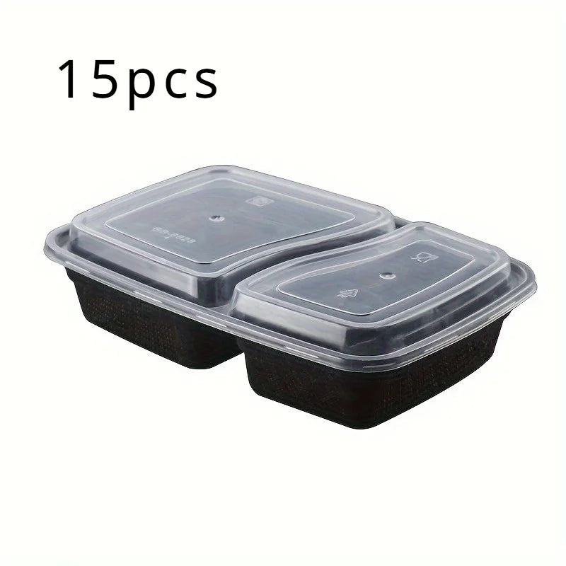 15Pcs Disposable Lunch Box, Takeaway Box, Fast Food Lunch Box, Cake Dim Sum Box, Fresh-keeping Box, Stackable with Cover