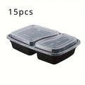 15Pcs Disposable Lunch Box, Takeaway Box, Fast Food Lunch Box, Cake Dim Sum Box, Fresh-keeping Box, Stackable with Cover