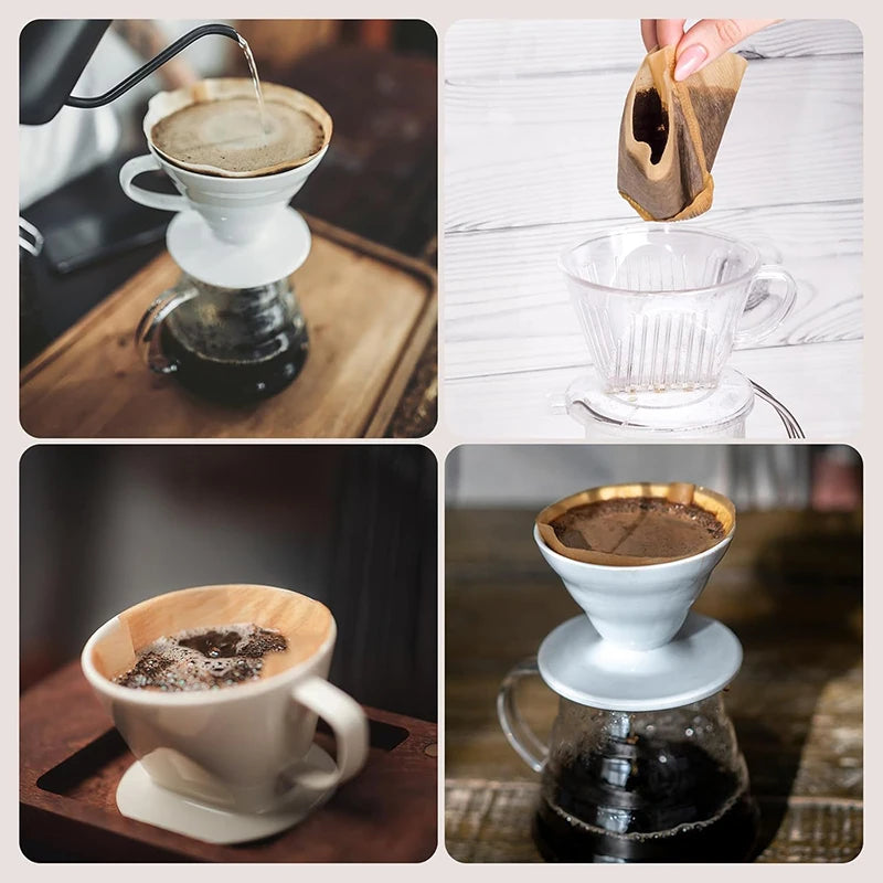 100Pcs Coffee Filter Papers(1-4 Cups) Disposable Filter Papers Unbleached Cone Filter Papers for Pour Over and Drip Coffee Maker