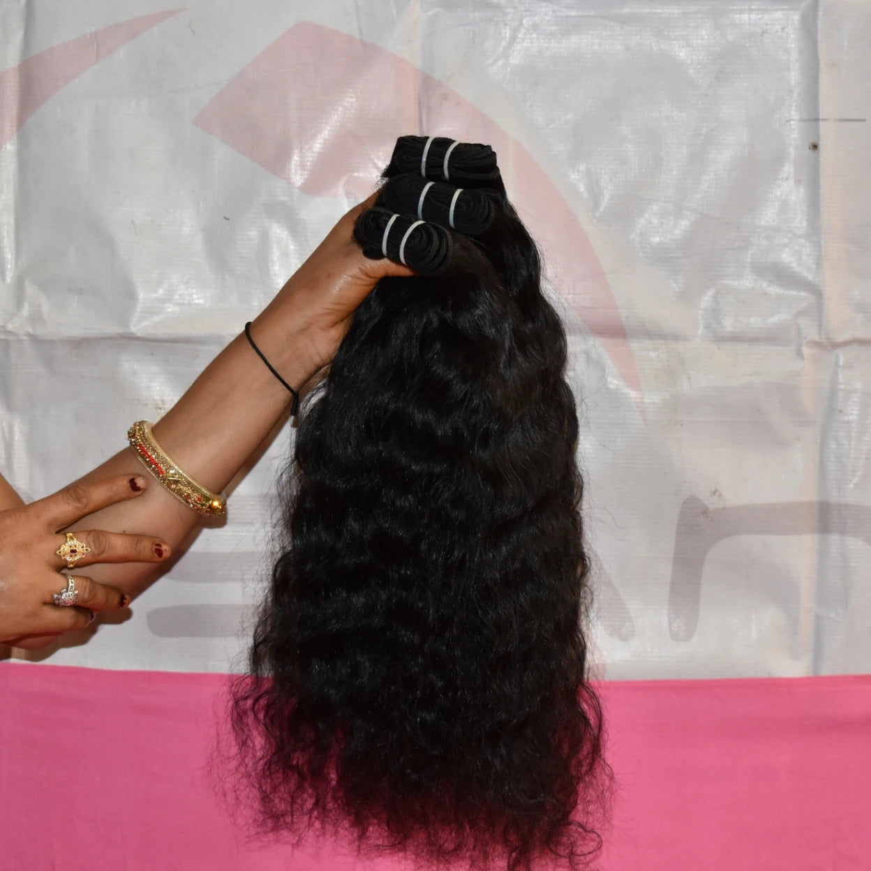 Wholesale bundle Unprocessed Indian Natural Color Hair Super Wave Black Women Braiding Weaving Human Hair Lace Frontal Bundle
