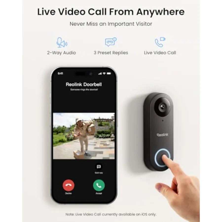 Home Hub for outdoor use with wired E1 Plus WiFi doorbell, white metal housing, 5MP camera, 24/7 offline recording via local st