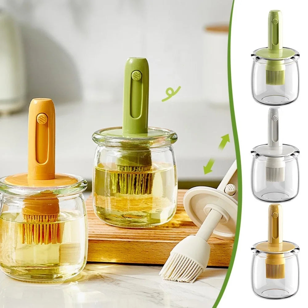 Cooking Oil Dispenser， Lightweight Vinegar Bottle Detachable Brush Cooking Tool Sauce Storage Holder Kitchen Gadgets For