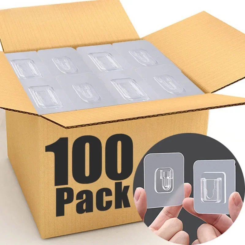Double-Sided Adhesive Wall Hooks Hanger Strong Transparent Suction Cup Sucker Hooks Kitchen Bathroom Storage Plug Socket 2030