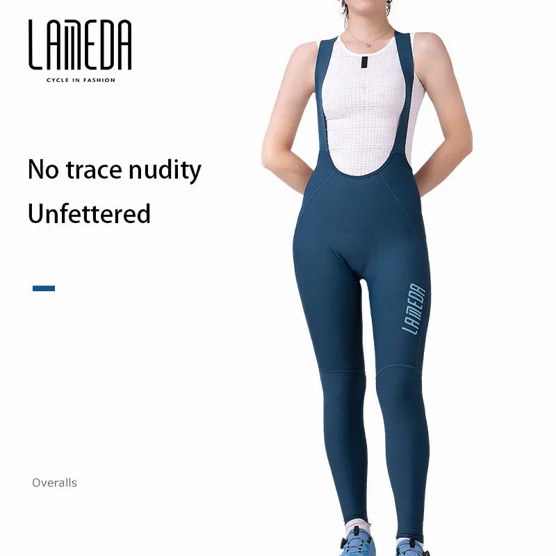 Lameda Women's Bicycle Pants Spring Summer High Elasticity Cycling Bib Pants Quick-drying Bike Trousers With Straps Long Pants