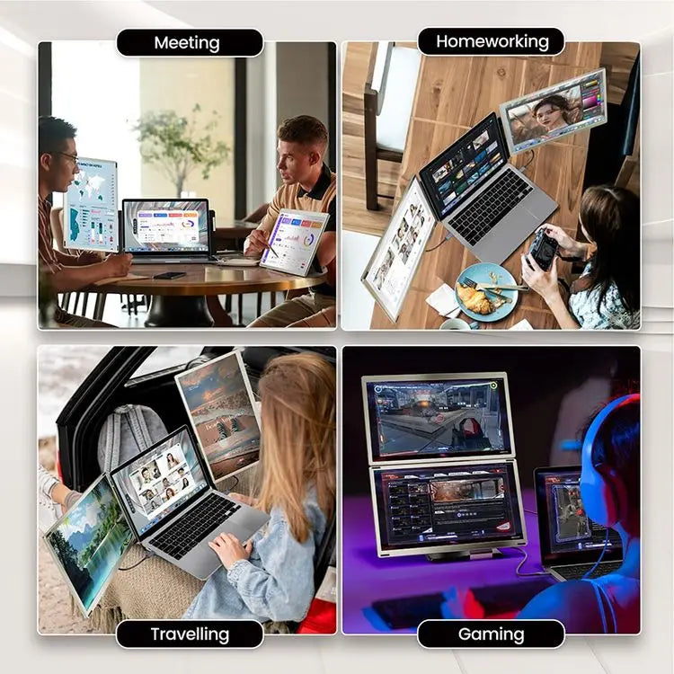 2025 OEM Portable DIY Laptop Monitor 15.6 Inch 1080P 360° Rotation Plug Play Detachable Triple Monitor Extender