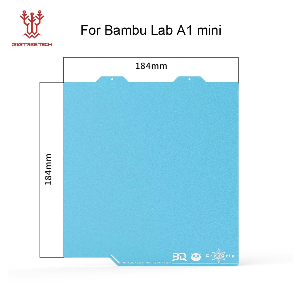 BIQU Panda Build Plate CryoGrip Pro Coating No Clog Spring Steel Double-sided for BambuLab Voron Kobra Adventurer 5M 3D Printer