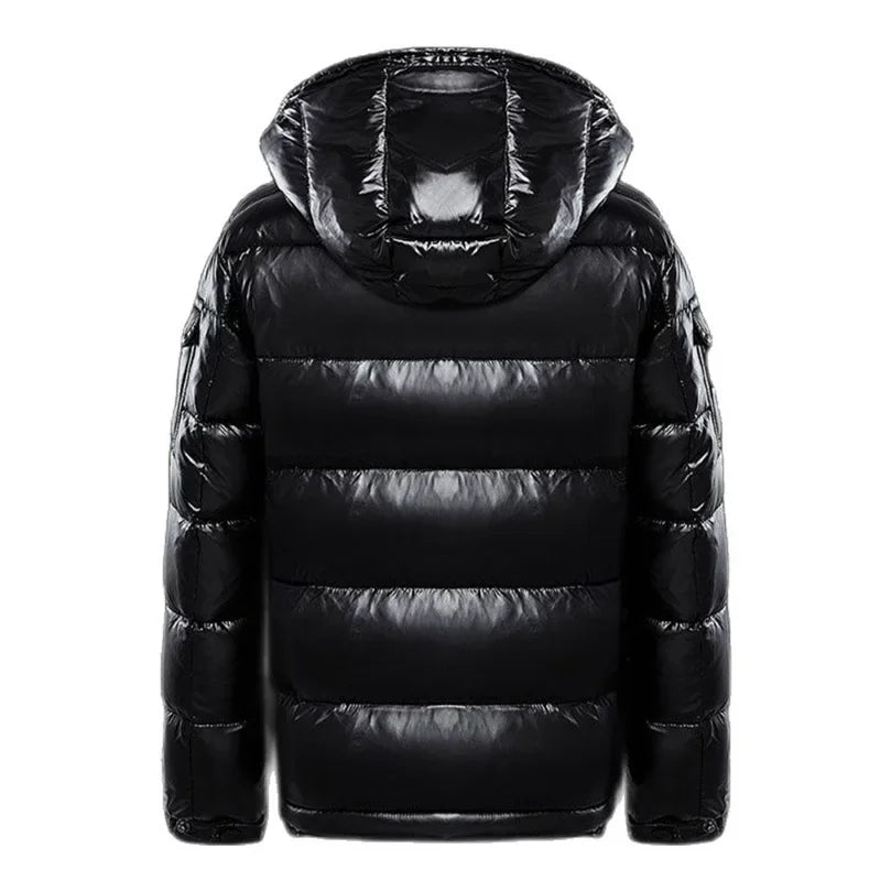 Men Detachable Hat Casual Parka Hooded Coat Winter New Men Solid Parkas White Duck Down Jacket Male Stand Collar Warm Thick Coat