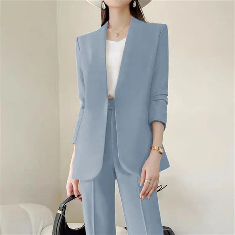 Fashion 2 Piece Sets Women Outfits Spring Autumn New in Korean Pants Sets Commuter Elegant Suit Coat 2 Piece Sets Women
