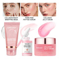 Collagen Jelly Cream & Peel-Off Mask & Salmon Collagen Essence Set Wrapping Firming Moisturizing Soothing Face Skincare Combo