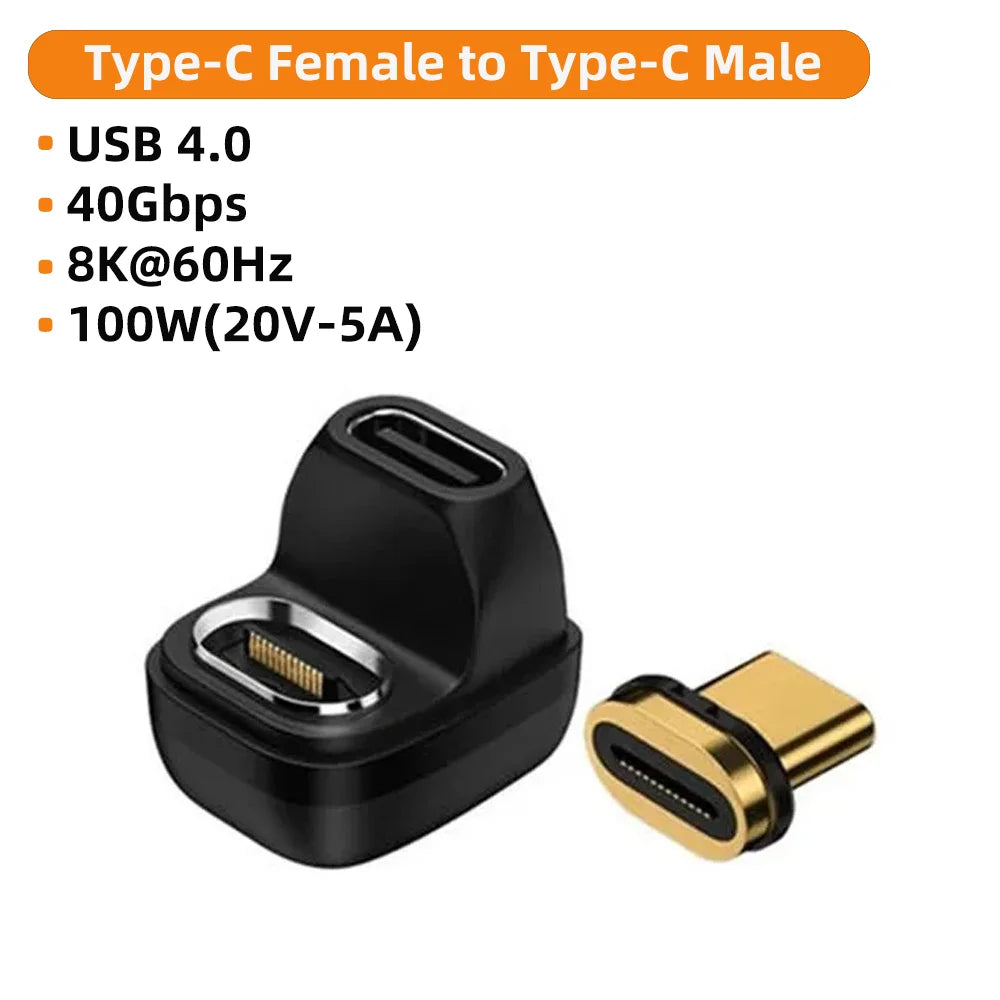 100W Type C Adapter OTG 40Gbps Magnetic Fast Data Transfer Tablet USB 4.0 Charging Converter for Phone Macbook Air Pro Laptop