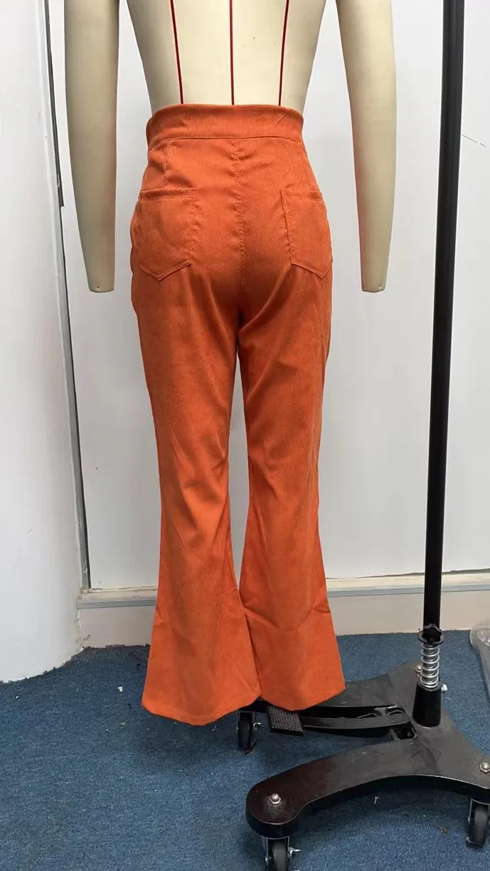 Women's Pants Spring New Elegant Trousers Bootcut Pant Fashion Slim High Waist Casual Trousers Solid Street Long Flare Clothing