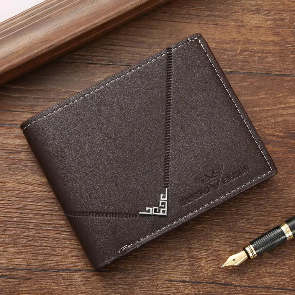 Vintage PU Leather Mens Wallets Solid Sample Style Zipper&Hasp Purse Card Holders Famous Brand High Quality Male Wallet