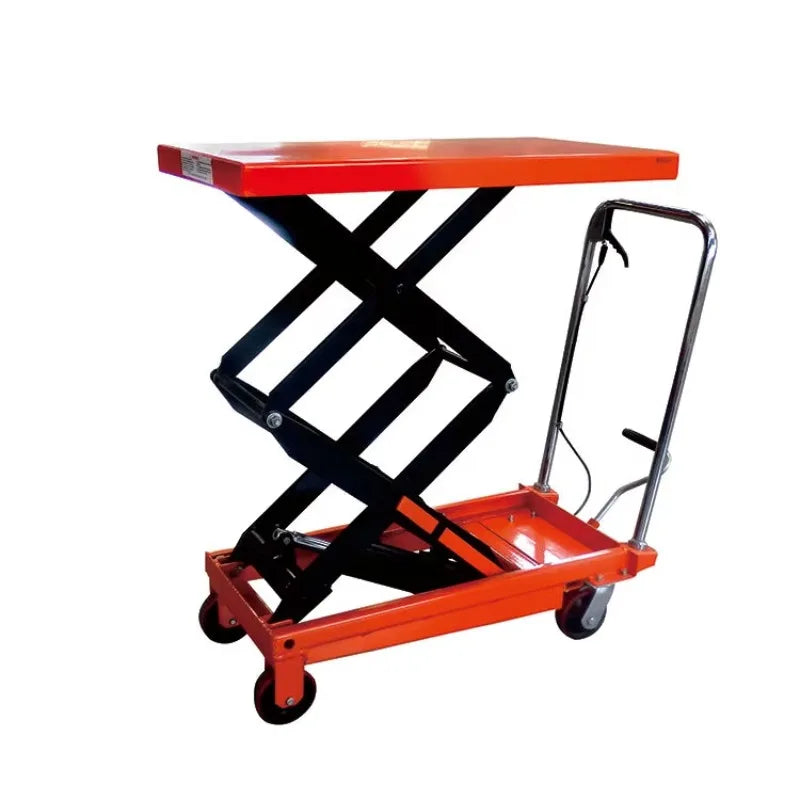 Portable Lifting Platform, Manual Hydraulic Warehouse Hoist, Small Loading Flatbed Vehicle