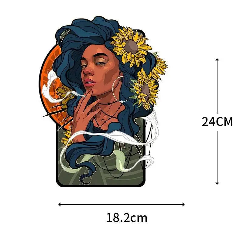 Fashionable Black Girl Heat Transfer Printed Stickers DIY Women's T-shirt Sweatshirt Decoration Heat Transfer Personalized Print