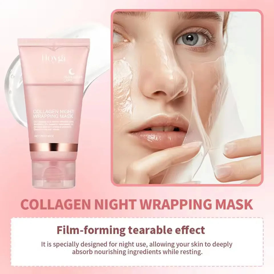Collagen Tear-Off Mask Overnight Wrapping Mask Deeply Hydrates Reduces Sagging Dullness Moisturize Firming Mask Korean Skin Care