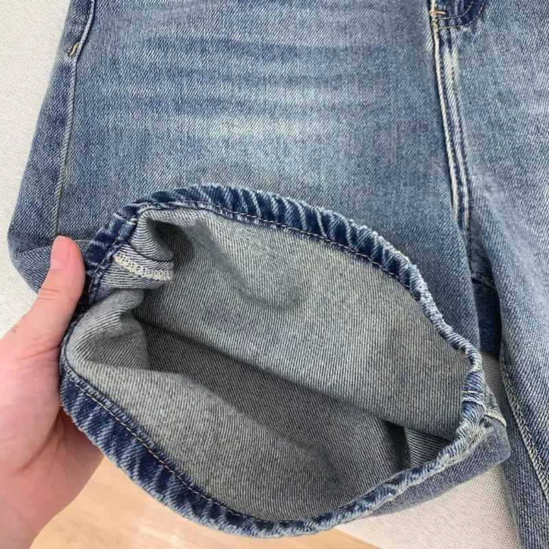 High Waisted Loose Denim Shorts Women Vintage Streetwear Wide Leg Knee-length Jeans Summer Casual Wide Leg Jean Shorts