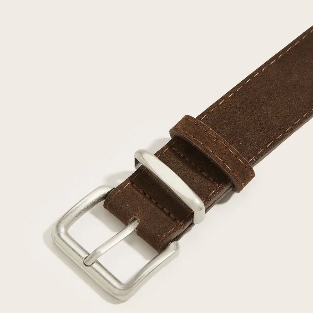 Maillard Style Suede Leather Wide Belt Trendy Luxury Design Business Waist Strap Versatile Casual Trouser Dress Belts Gifts
