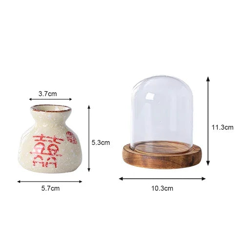 Japanese Retro Toothpick Box Home Toothpick Cotton Swabs Jar Ceramic Pot Glass Dust Cover Modern Exquisite Decoration Modern