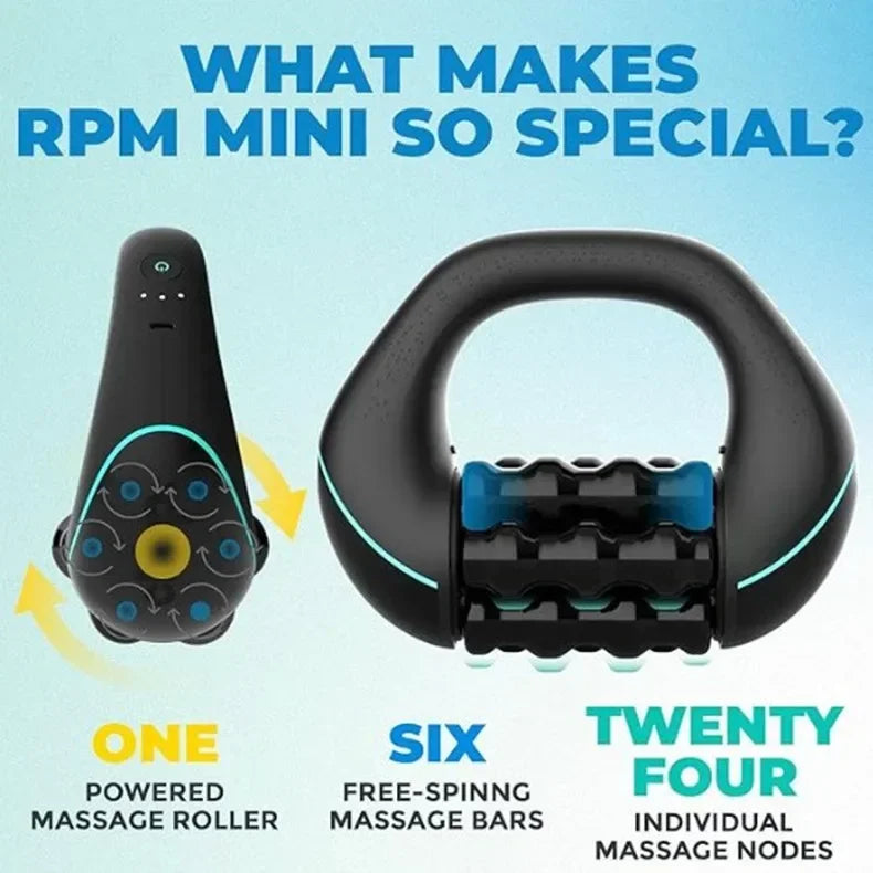 Electric Mini Rolling Massager Multi-grip Ergonomic Handle Whole Body Fatigue Relief Deep Tissue Rechargeable ，Powerful Speed